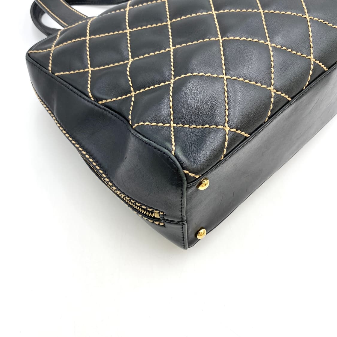 샤넬 빈티지 와일드 스티치 토트백 블랙 상품이미지7