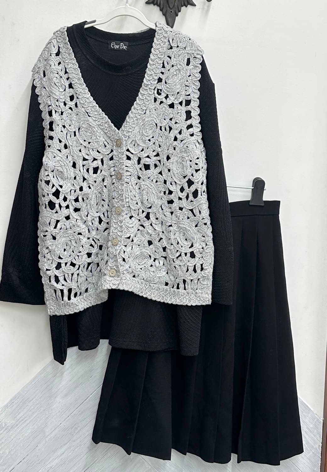 🖤하구미의 블랙 모리걸 코디세트🖤 에스닉 레이어드 조끼 스커트 상품이미지3