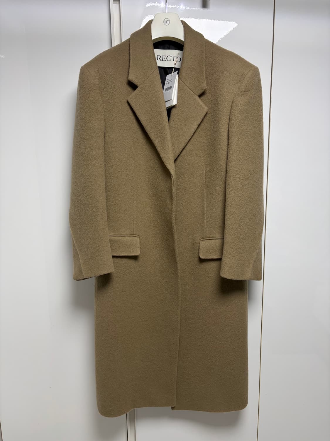 렉토 헤어리 울 싱글코트 라이트카키 s 새제품 팝니다. 상품이미지3