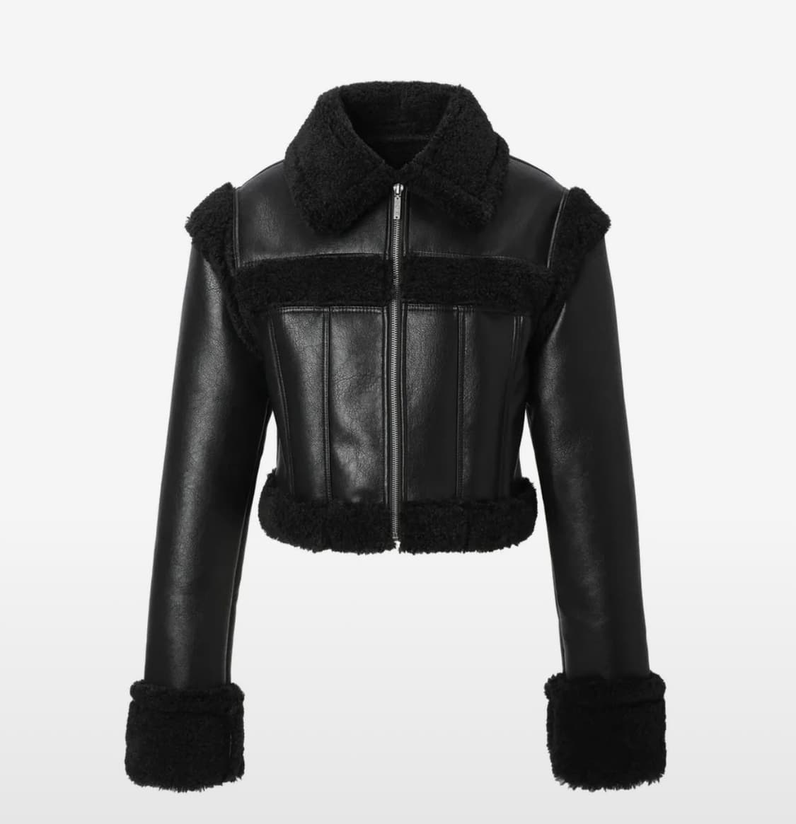 카키포인트 스티치 퍼 무스탕 상품이미지1