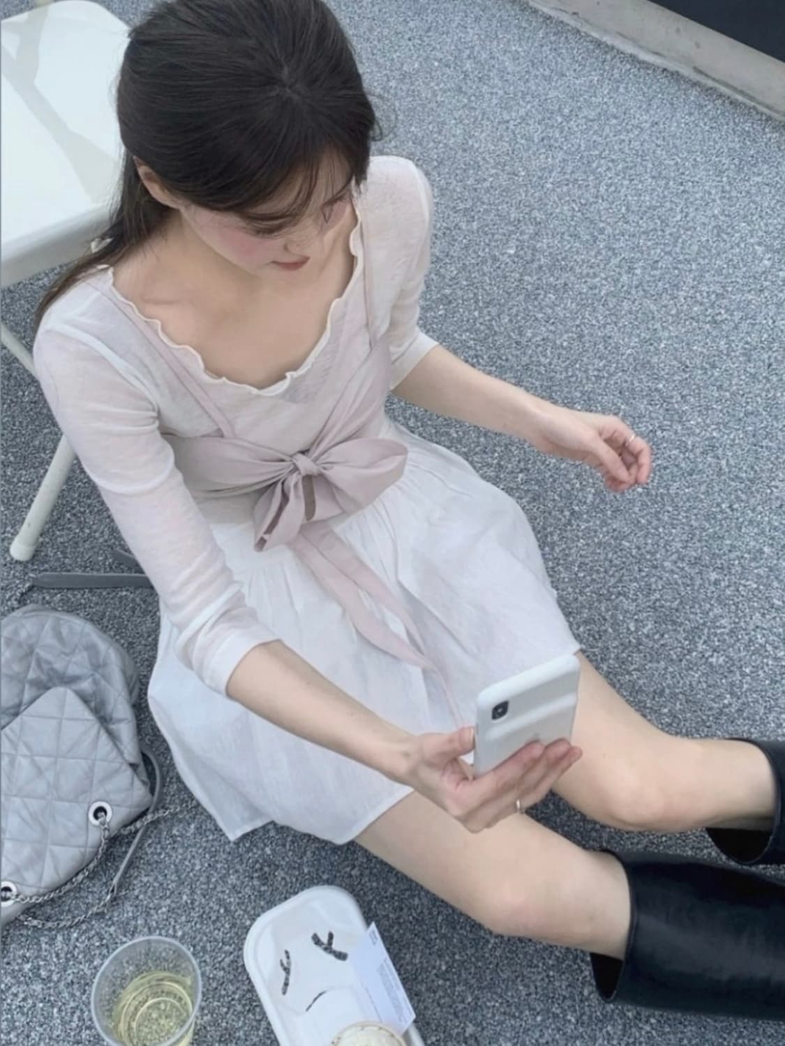 샵모도 MODO 리본 뷔스티에 핑크 (새상품) 상품이미지1