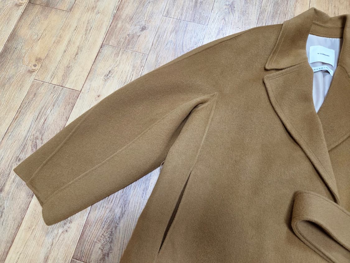 르꼬르망(le cormang) 핸드메이드 벨티드 울코트 프리사이즈 새상품 상품이미지7