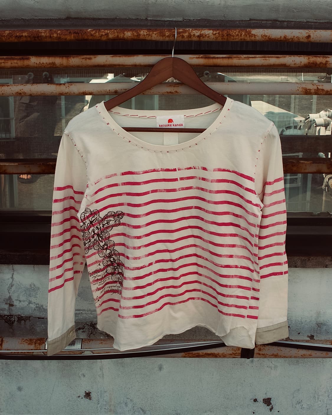 {𝑟𝑒𝑚𝑎𝑘𝑒} JP vintage red stripe t 상품이미지1