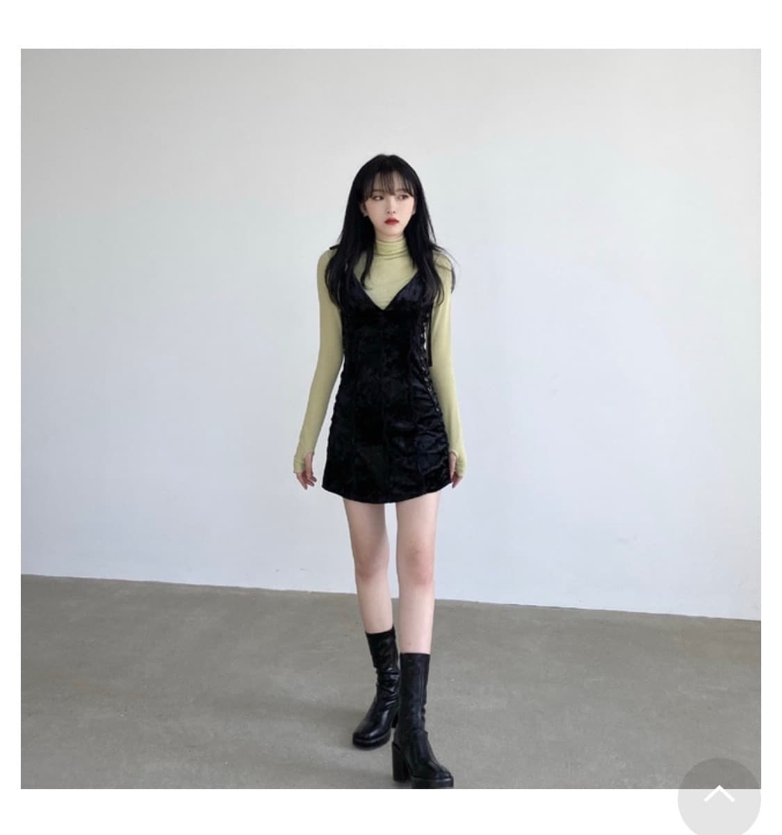 체리퀴리 벨벳 아일렛 원피스 상품이미지1