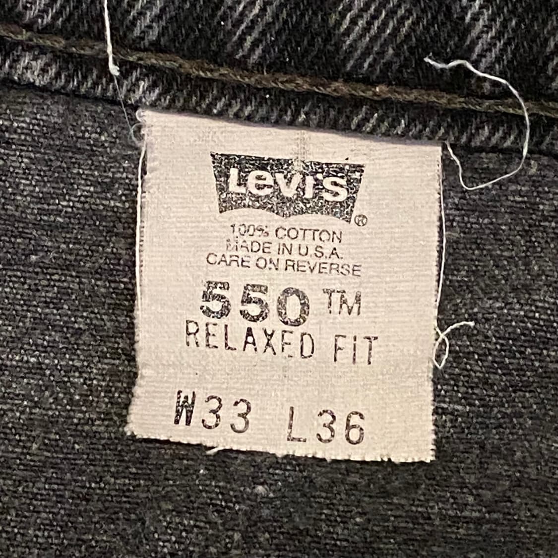 레어 90s Made in USA 빈티지 리바이스 550 블랙진 청바지 상품이미지5