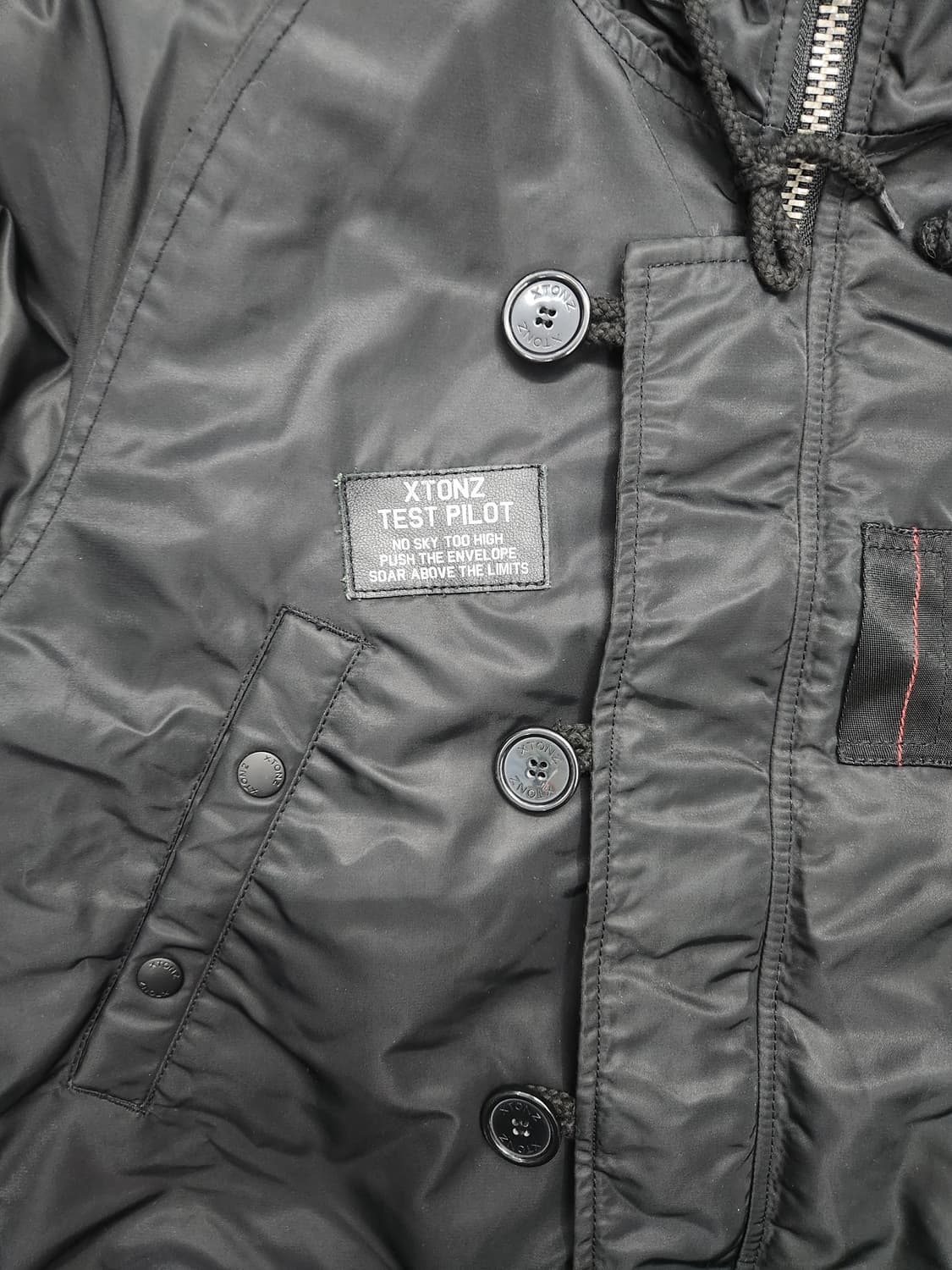 X TONZ 블랙 N3B 야상 후드 퍼 자켓 M 상품이미지2