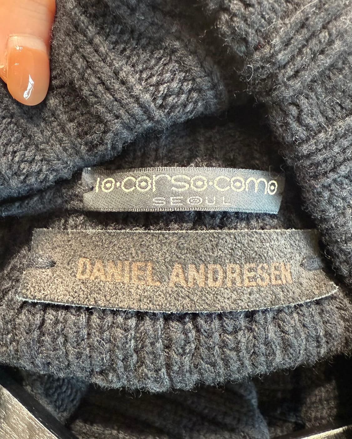 다니엘 안드레센 블랙 드레이핑 울 가디건 코트 상품이미지8