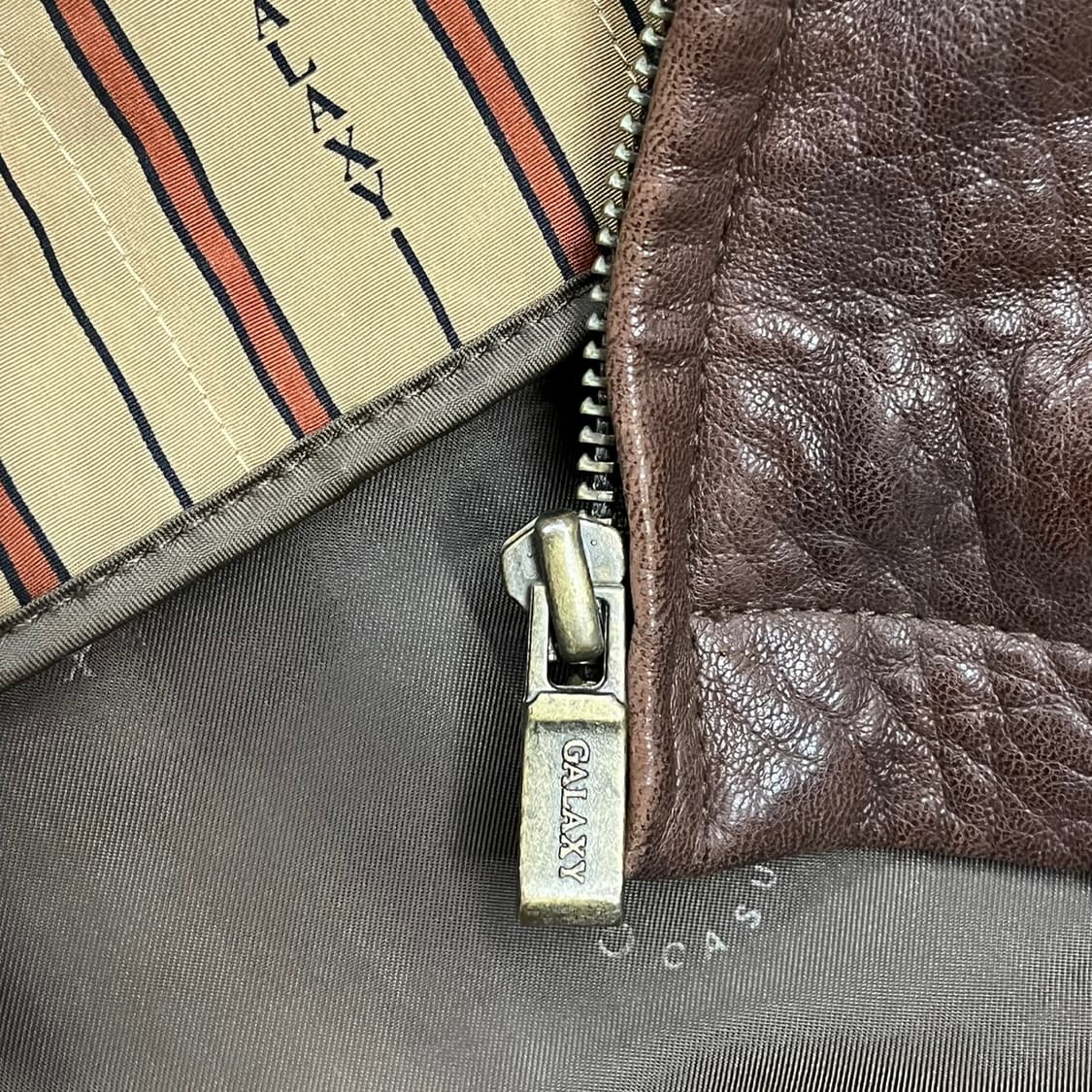 [정품/95] 갤럭시 브라운 가죽 무스탕 자켓 b10 상품이미지8