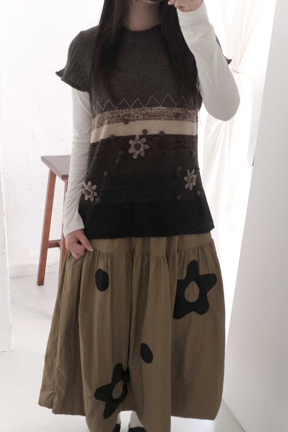 flower knit vest 상품이미지7