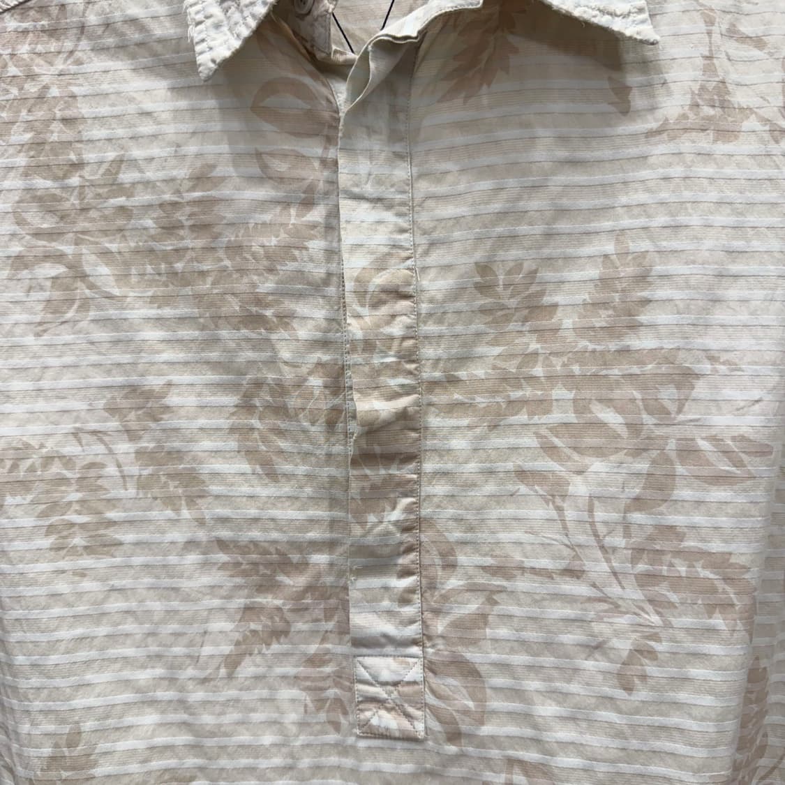 베르사체 진스 꾸뛰르 플로럴 스트라이프 반팔 셔츠 하프버튼 베이지 상품이미지6