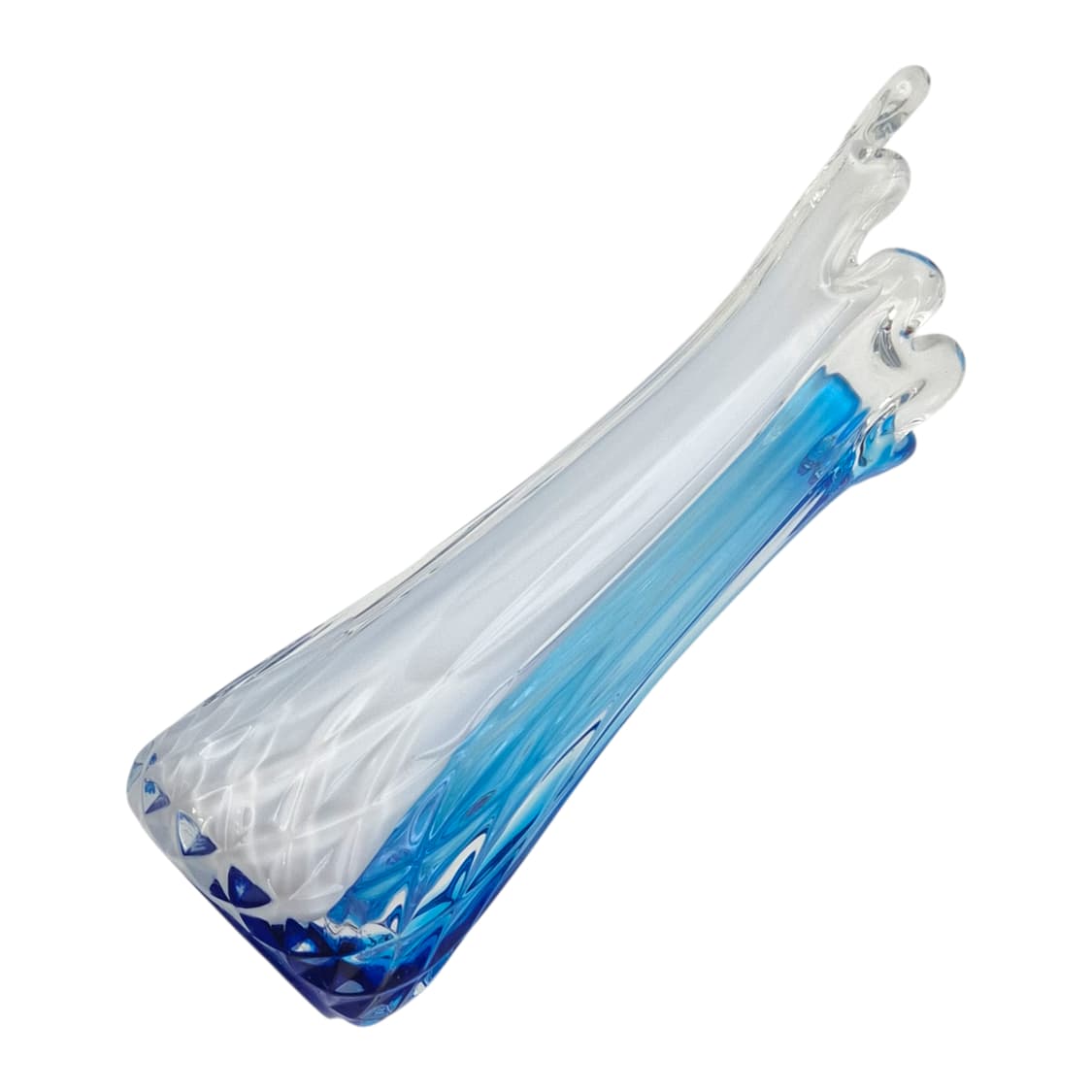 70s 타지마 핸드블로운 블루 산호 마블 꽃병 상품이미지4