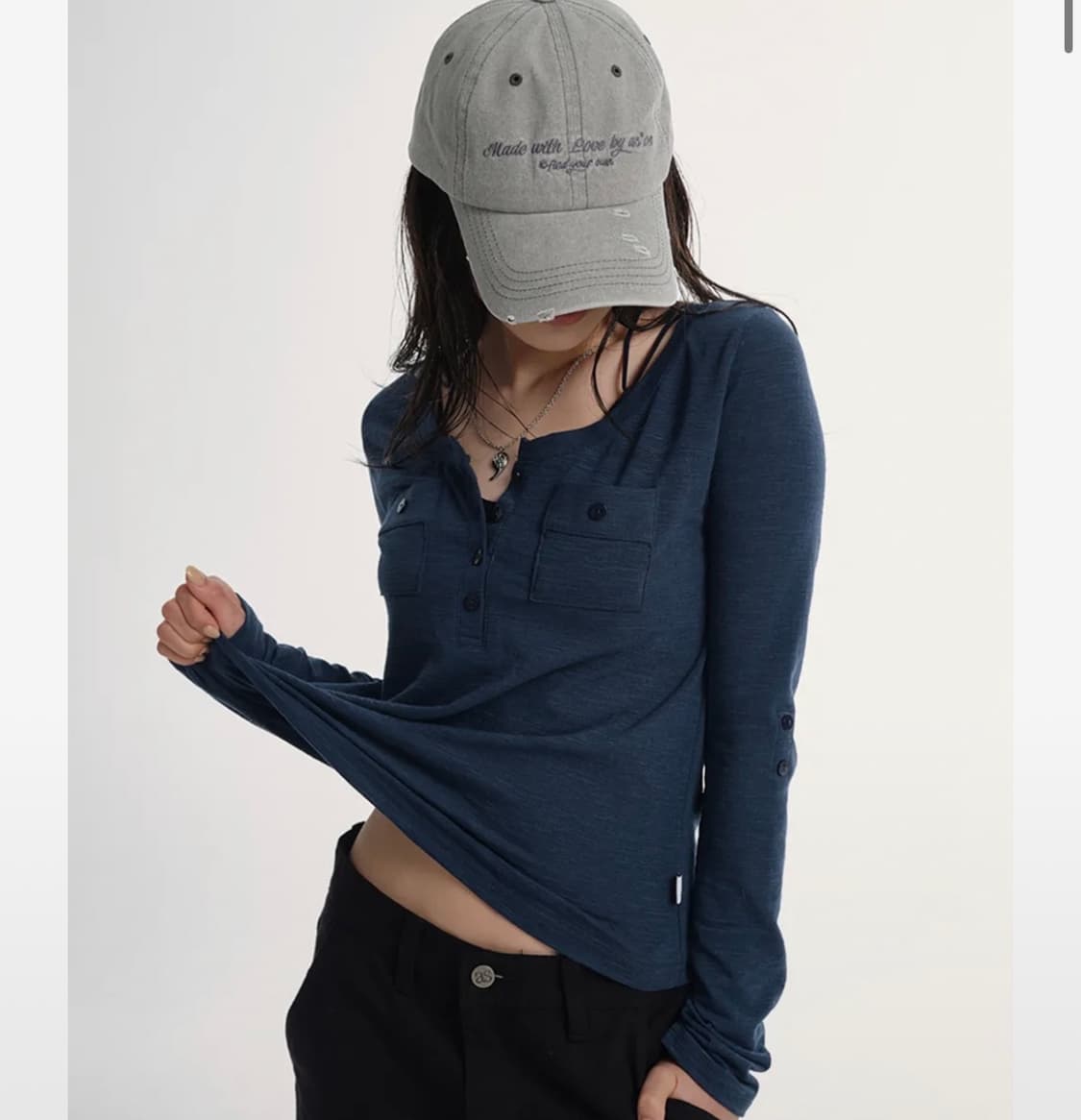 애즈온 ATLANTA POCKET TEE 블루그린 상품이미지2