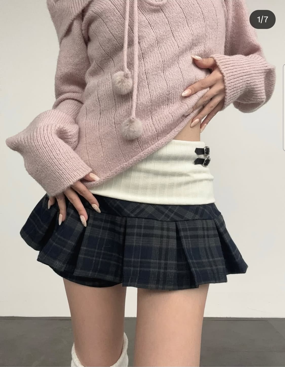 (판매) 포어링 banding mini skirt check 미니 스커트 상품이미지1