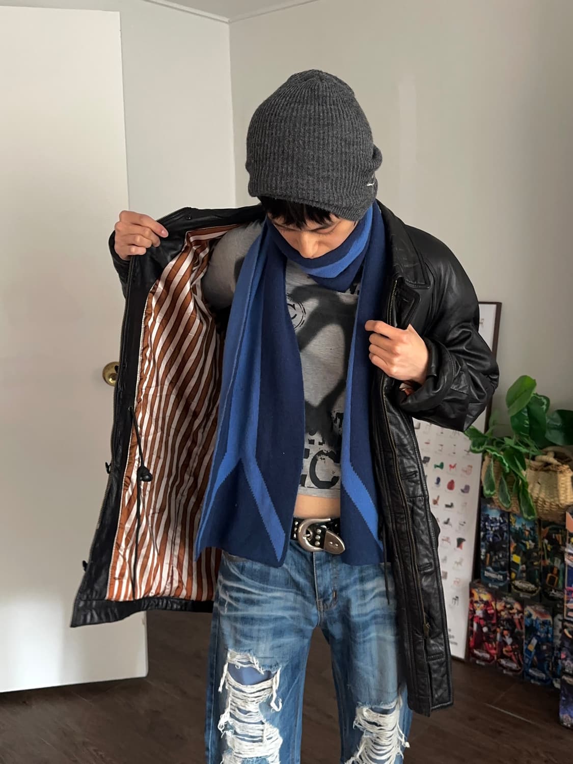 Gap 블루 콘트라스트 머플러 상품이미지3