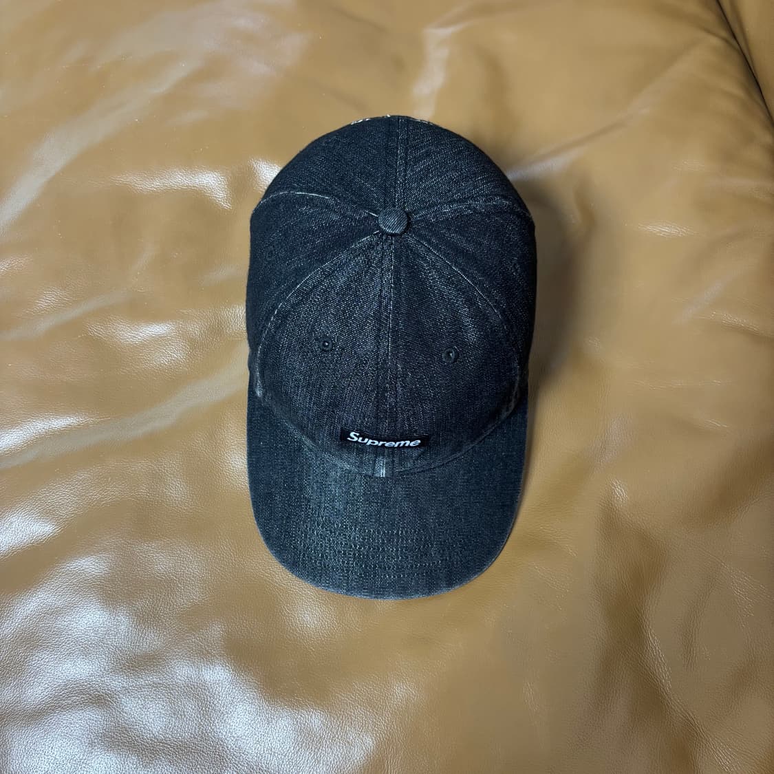 Supreme 슈프림 스몰로고 데님 블랙 6패널 볼캡 모자 (Black) 상품이미지5