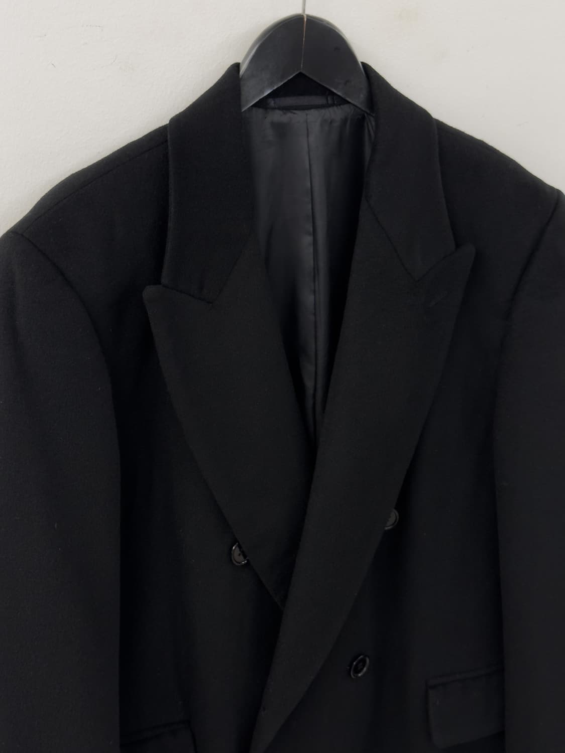 블랙 더블 캐시미어 코트 상품이미지4