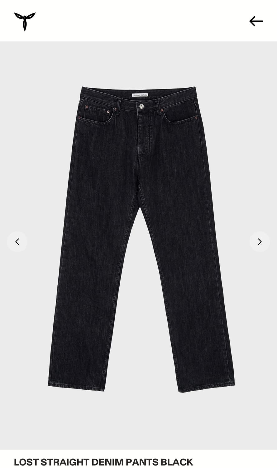 서피스 에디션 스트레이트 데님 블랙 s,m 구합니다 상품이미지1