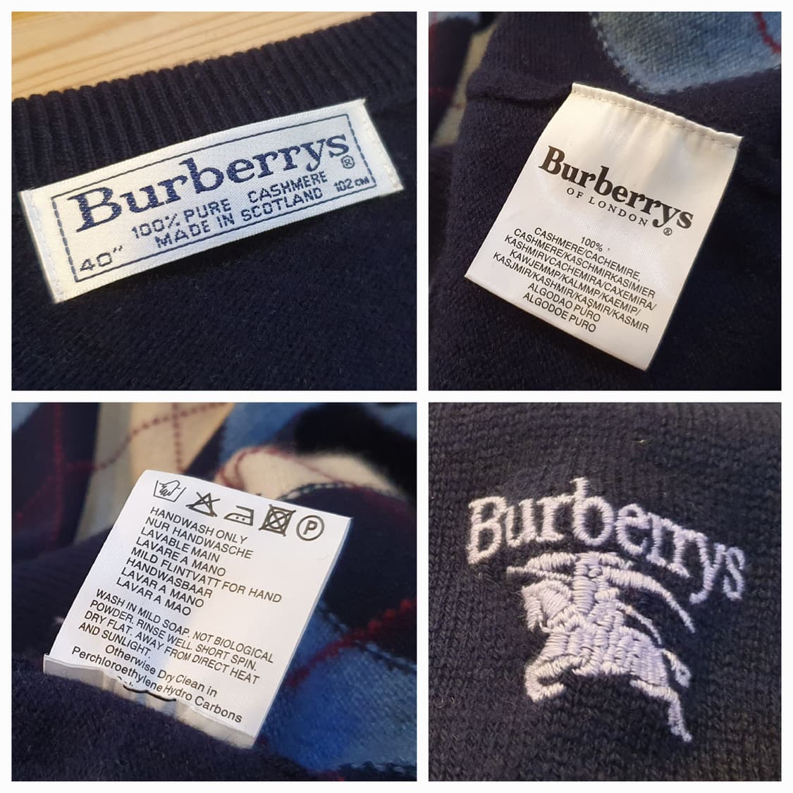 100.버버리 캐시미어 브이넥 니트 상품이미지7