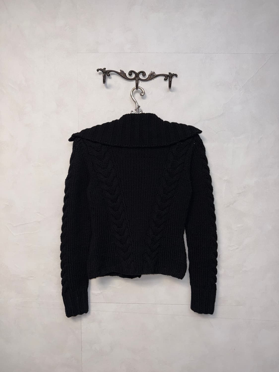 Replay black wool twist knit zipup (새제품) 상품이미지4