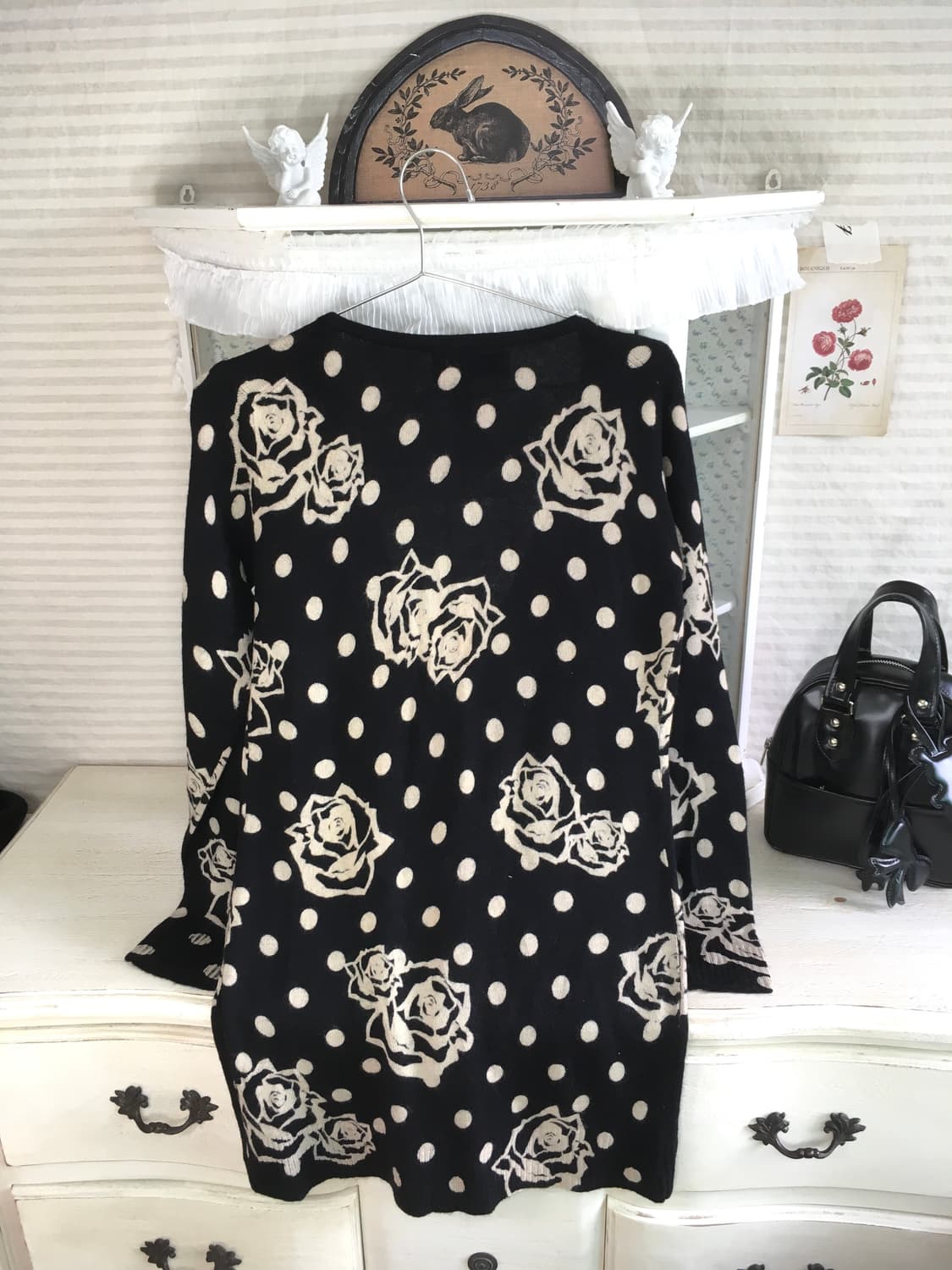 Cecil McBee black rose dot cardigan 상품이미지6