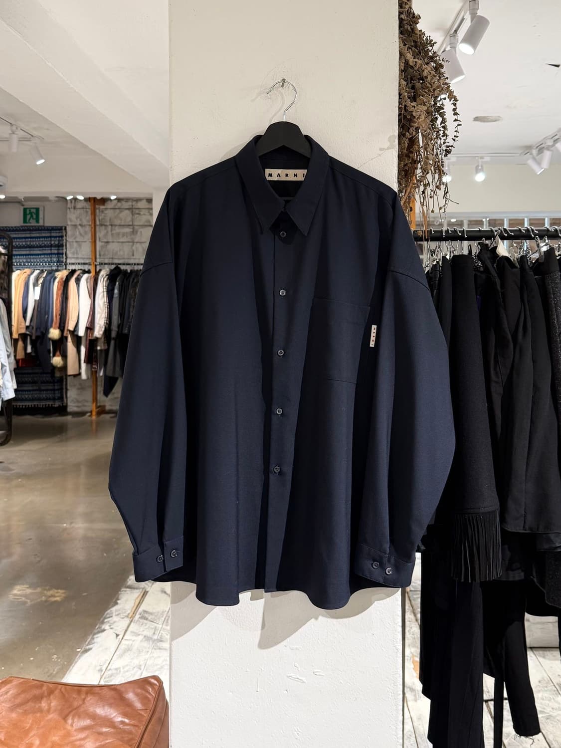 마르니 네이비 라나 버진 울 셔츠 상품이미지1