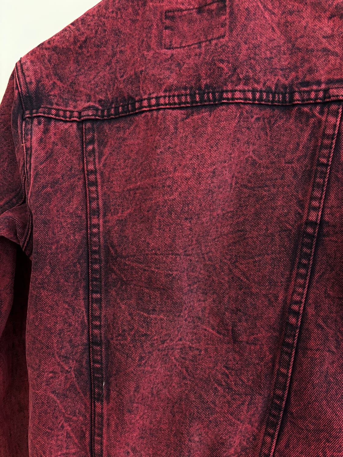 락시크 펑크룩 레드 데님 크롭 자켓 빈티지 청자켓 상품이미지5