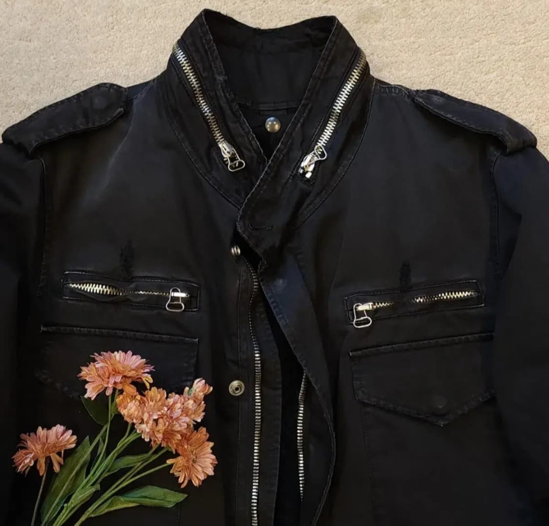 발망 무스탕 밀리터리 필드자켓 블랙 발망 데카르넹 52 상품이미지5