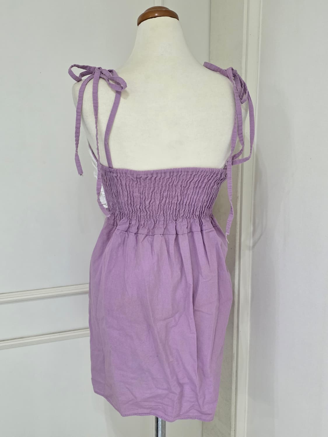 빈티지)레이어드 퍼플 볼레로 빅리본 히메갸루 모리걸 여름휴양지원피스 상품이미지3