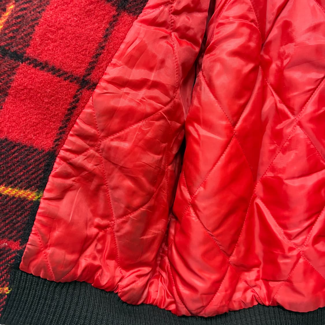 90's Munsingwear 먼싱웨어 체크 워크자켓 블루종 상품이미지6