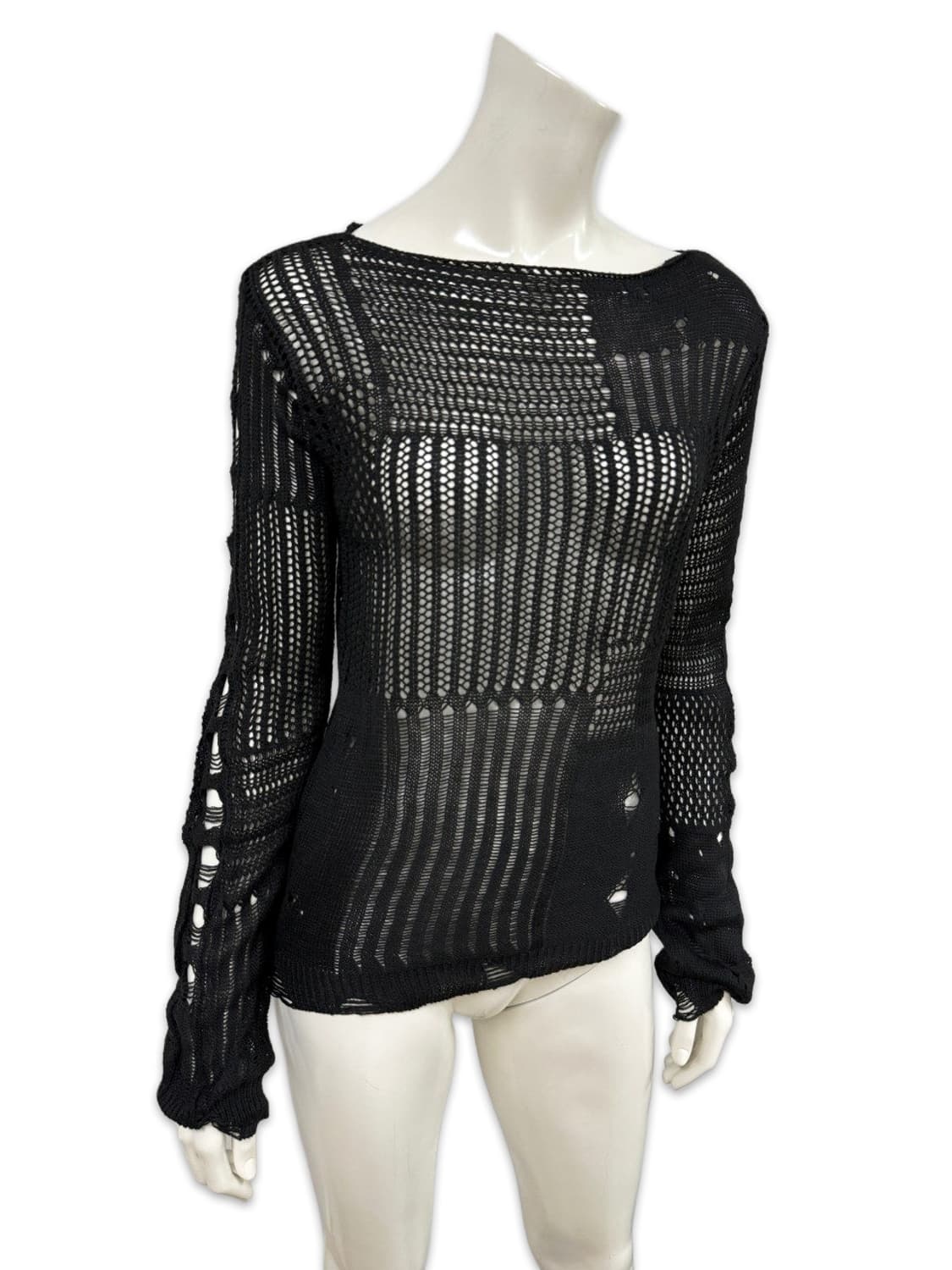 빈티지 블랙 시스루 레이어드 니트 상품이미지1