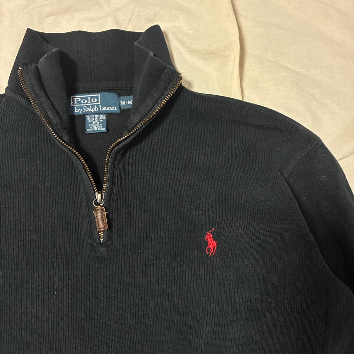 폴로 블랙 반집업 니트 M 상품이미지4