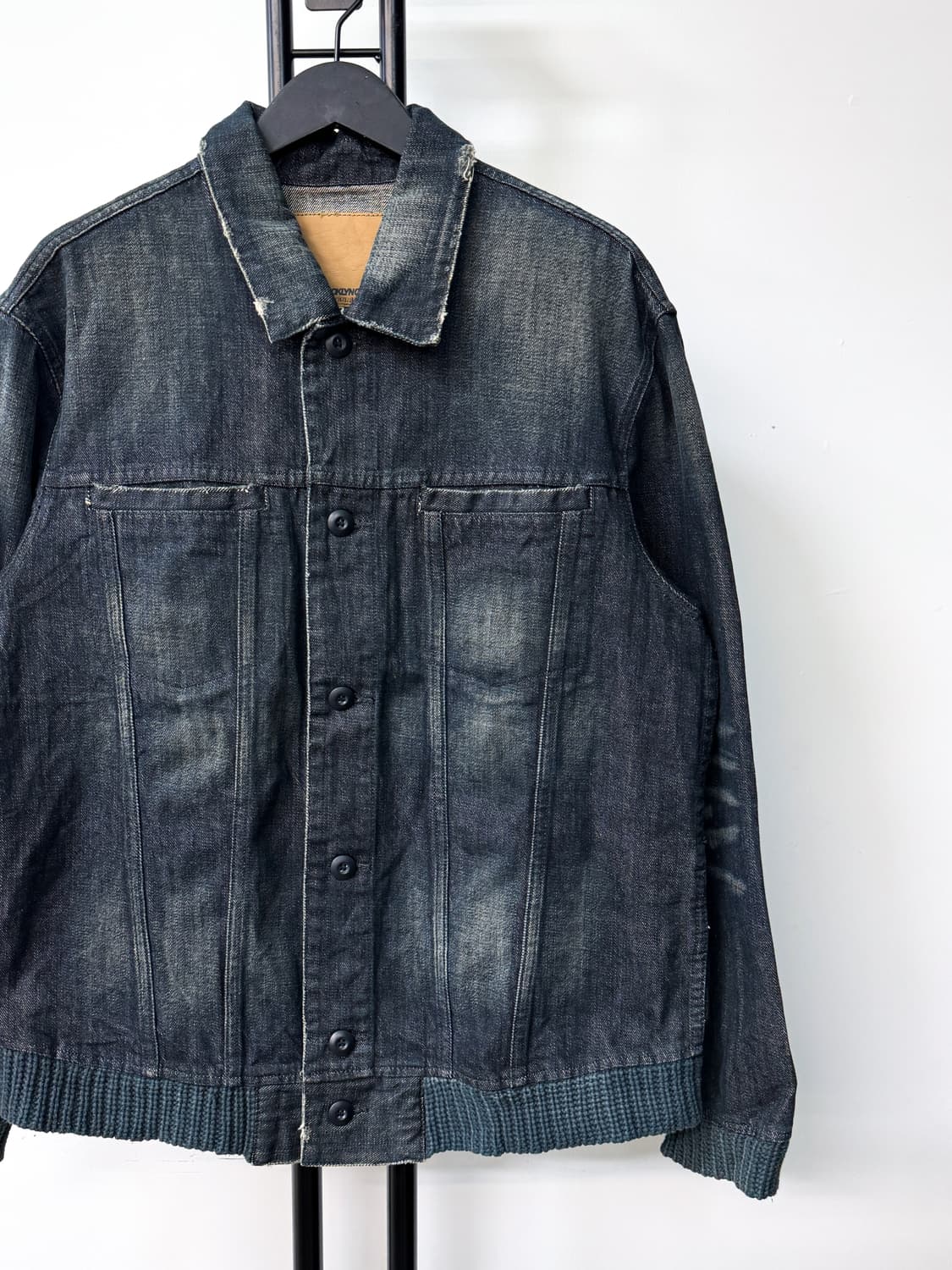 브루클린 오버올 데님 체크 도킹 자켓 상품이미지4