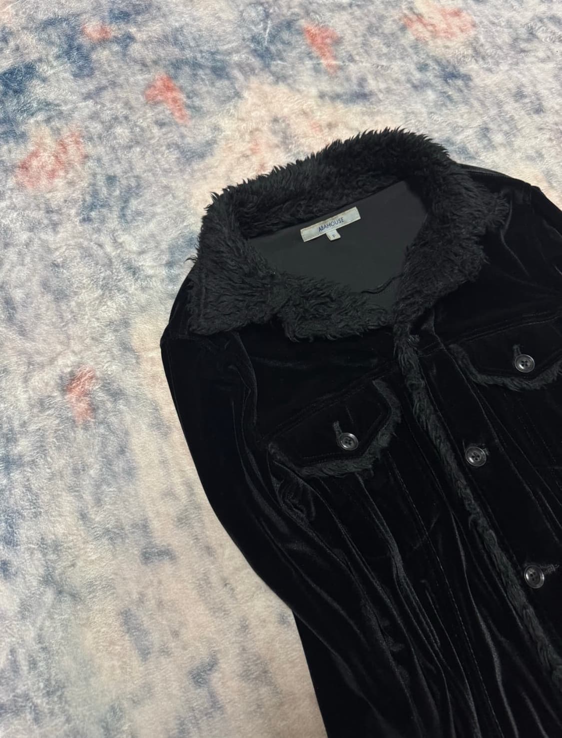 Abahouse fur trimming velour shirts 상품이미지3