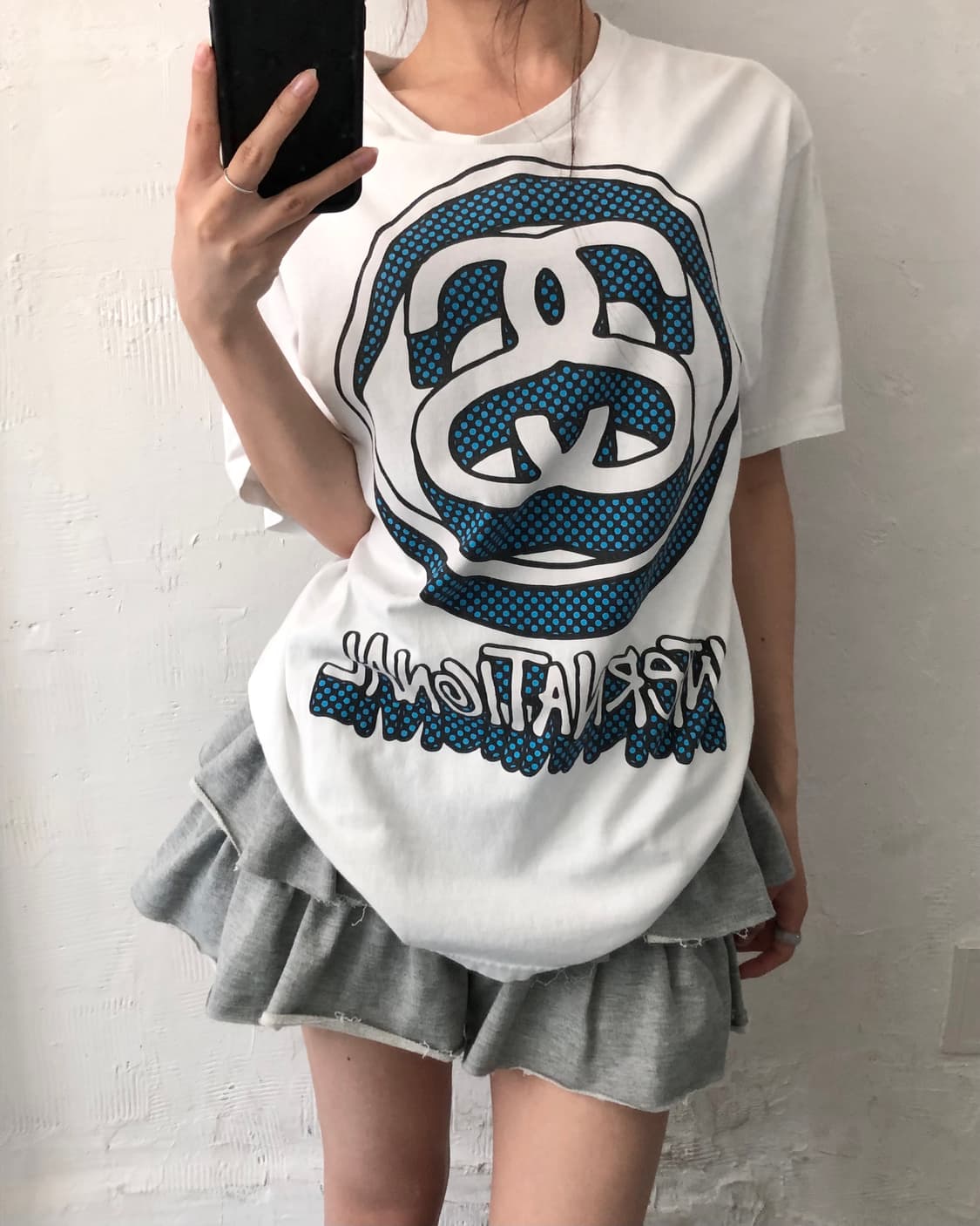 Stussy 스투시 화이트컬러 인터내셔널 로고 티셔츠 상품이미지9