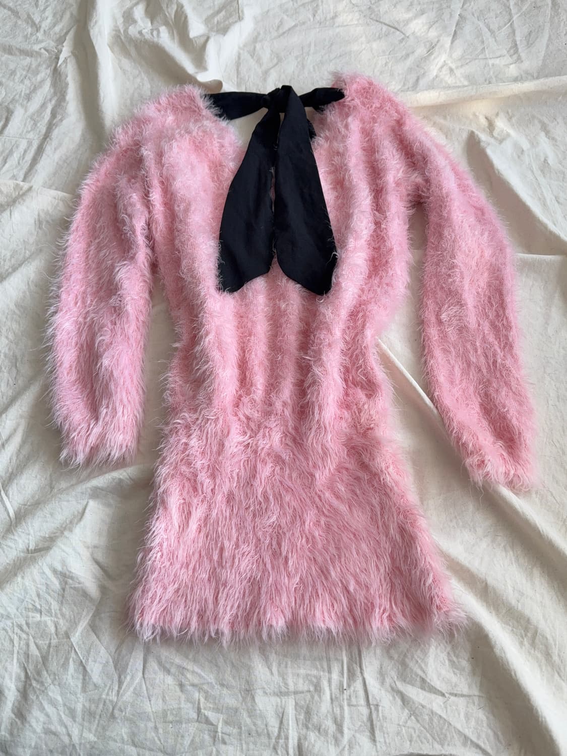 딸기우유 러블리 로걀 오네갸루 폭닥 퍼 원피스 상품이미지4