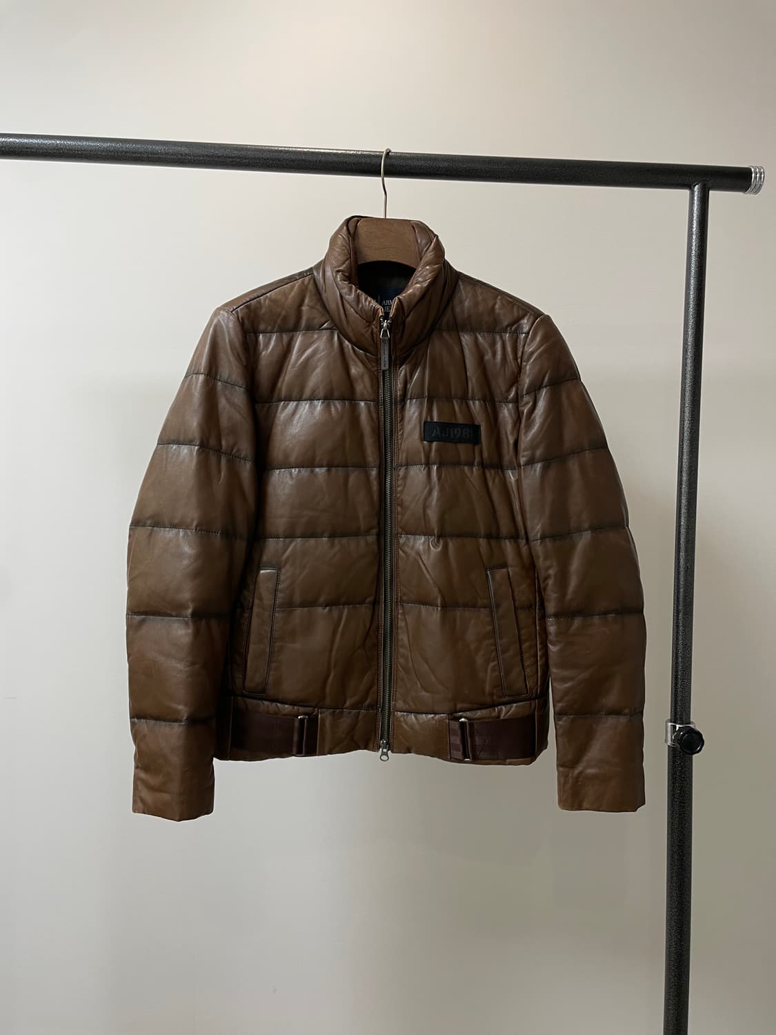 (M) Armani Jeans 아르마니 진스 브라운 투웨이 양가죽 패딩 상품이미지1