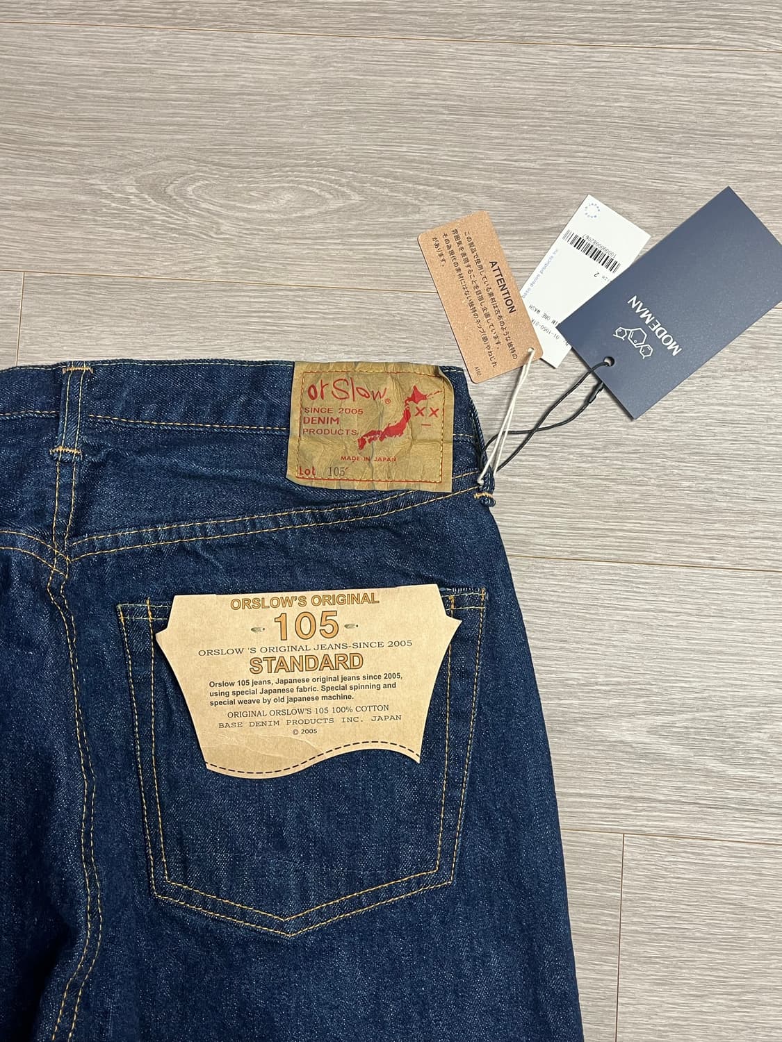 (새상품) 오어슬로우 105 원워시 셀비지 데님 상품이미지10
