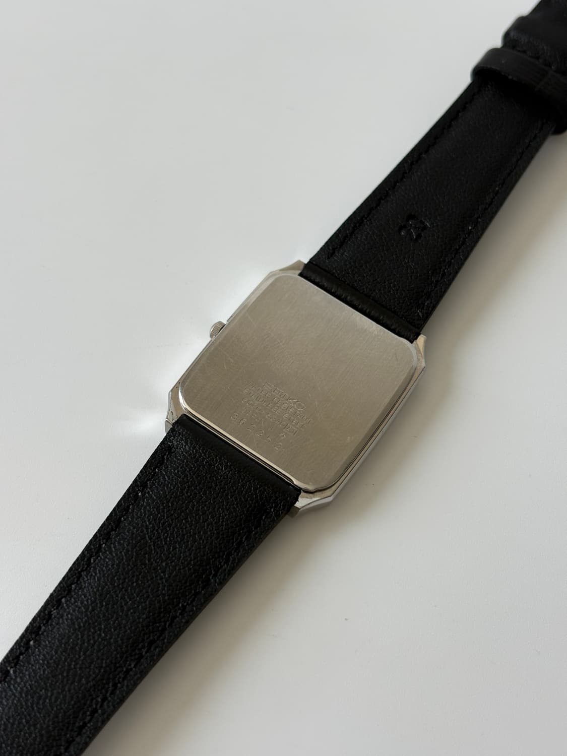 세이코 1980년대 Seagull 텍스처 다이얼 실버 스퀘어 쿼츠 상품이미지5