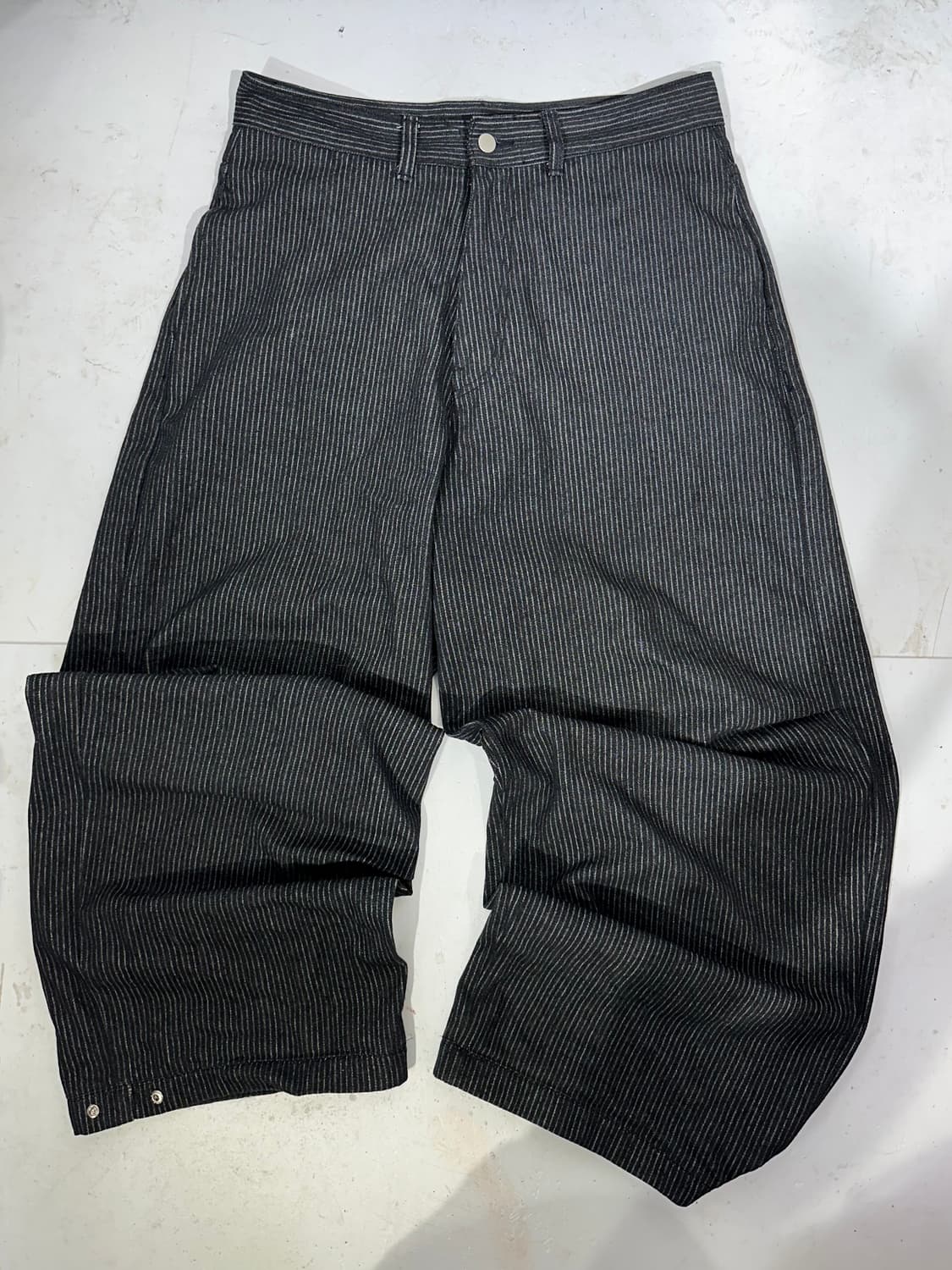 Vass 빈티지 흑청 와이드 히코리 와이드 힙합 데님 팬츠 M 상품이미지4