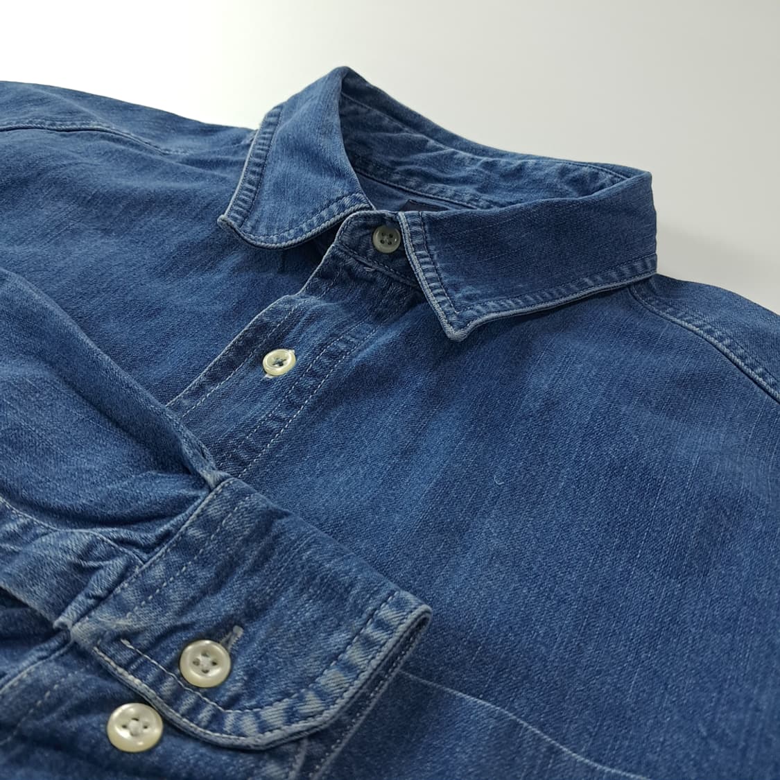 CK376 XL 갭 90s 워싱 중청 데님 셔츠 남방 상품이미지4