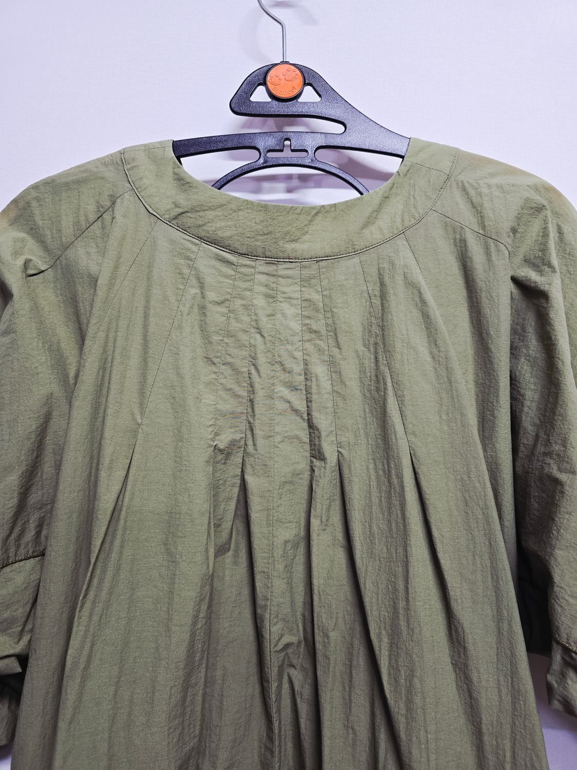 지컷 카키색 바스락 롱 원피스 상품이미지6