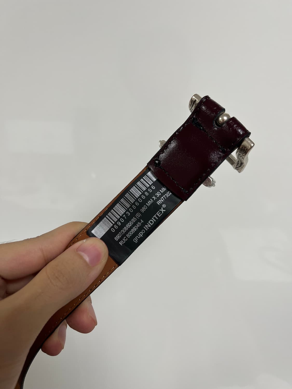 [새제품] 자라 빈티지 웨스턴 버건디 벨트 85 s 상품이미지5