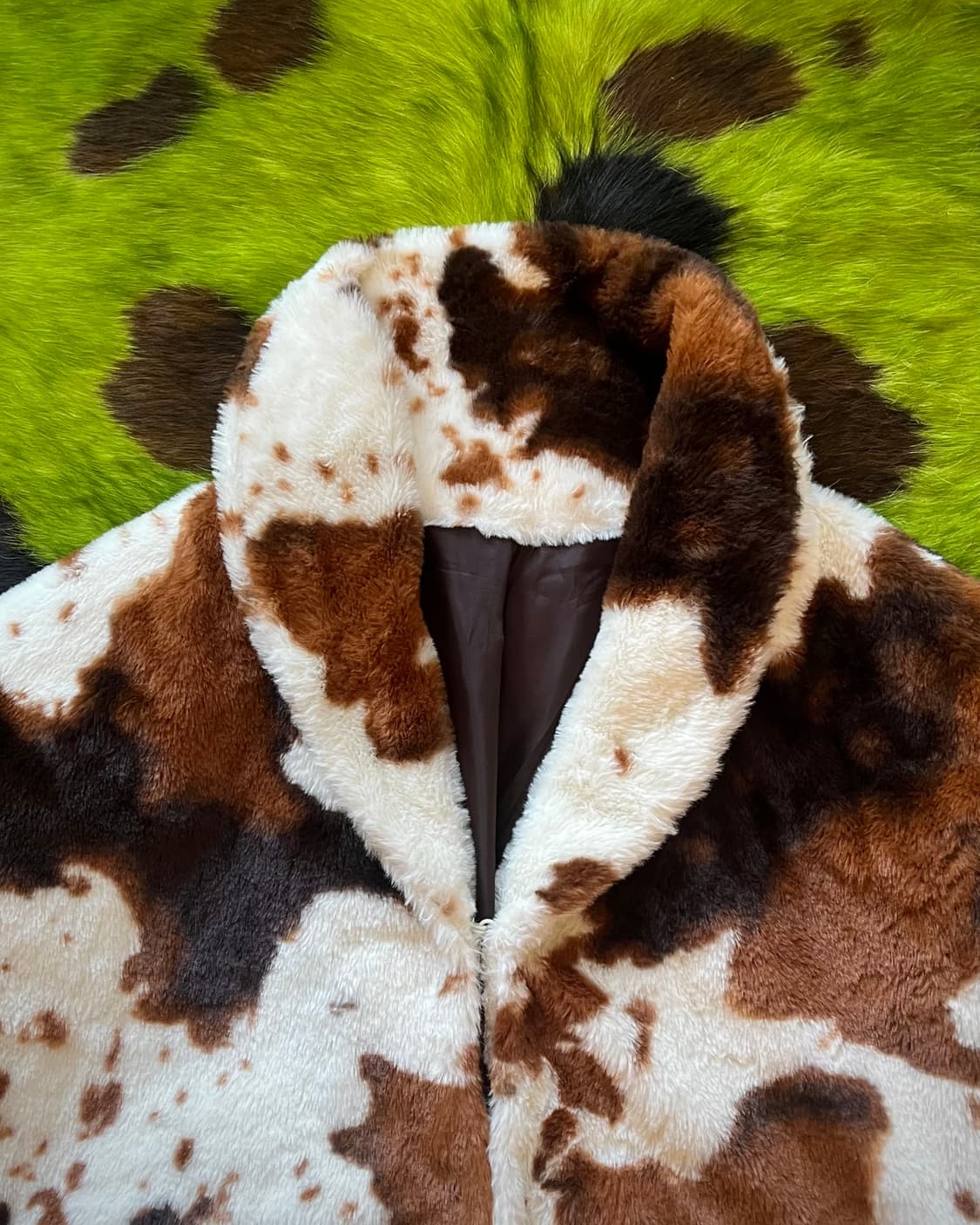 90-00s Latina Milk Cow Faux fur Coat 상품이미지5