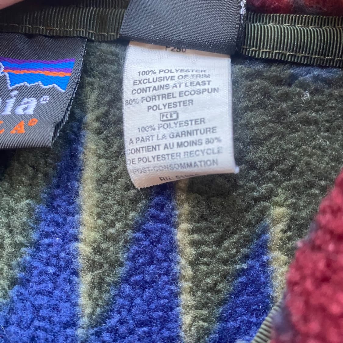 93FW 파타고니아 신칠라 스냅-T 레드/코발트 아즈텍 패턴 USA 상품이미지5