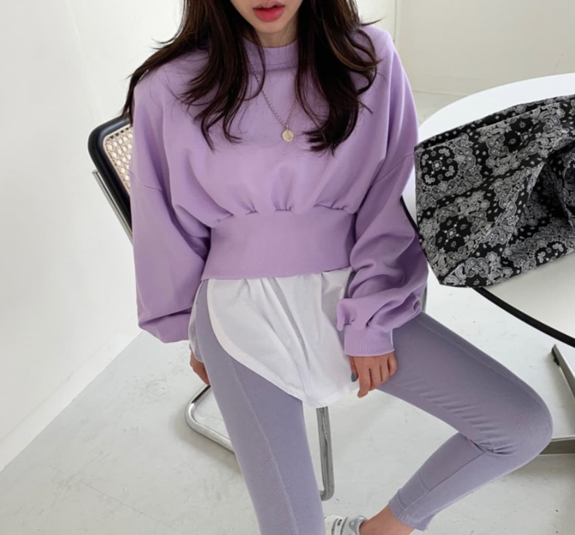 놉 크롭 맨투맨+레깅스팬츠 상품이미지1