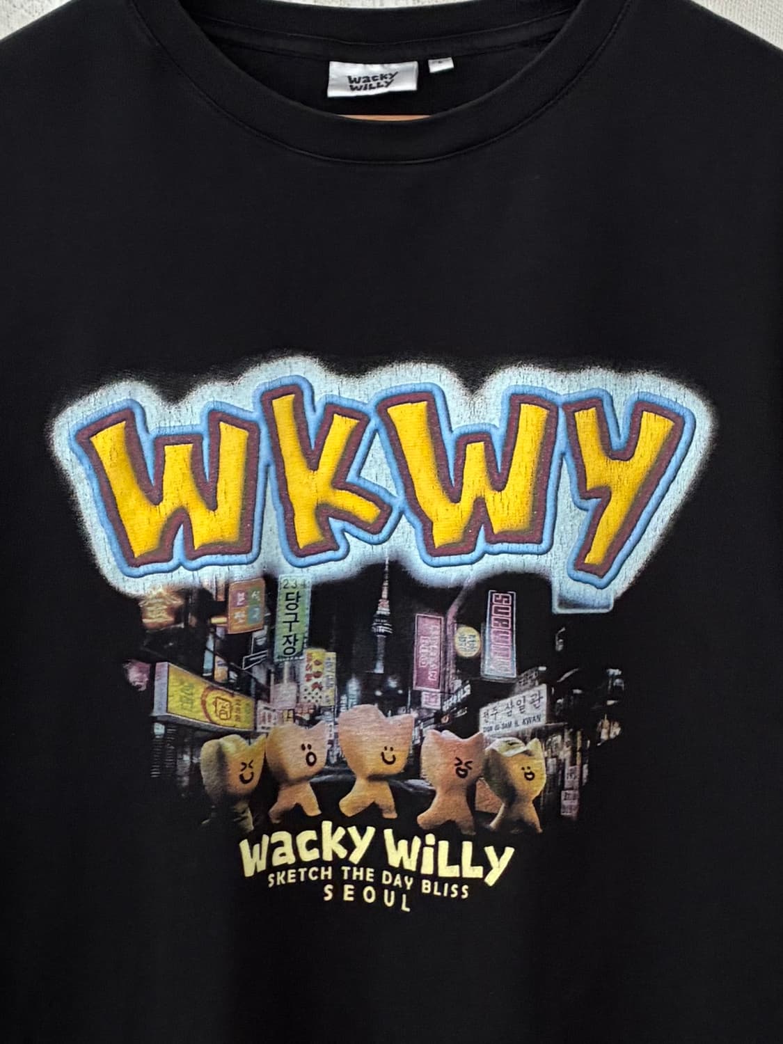 L) 와키윌리 서울 그래픽 반팔 티셔츠 블랙 상품이미지3