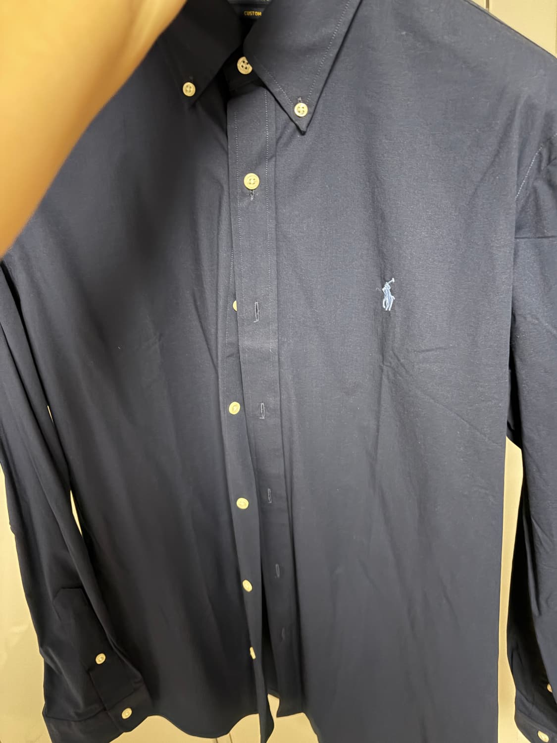 (새제품)폴로 랄프로렌 포플린 네이비 셔츠 커스텀핏 L 상품이미지3