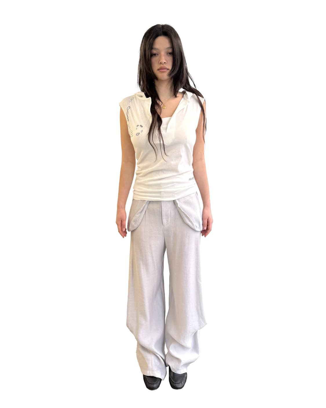 새상품)오들리워크샵 slim fit sleeveless hoodie 상품이미지2