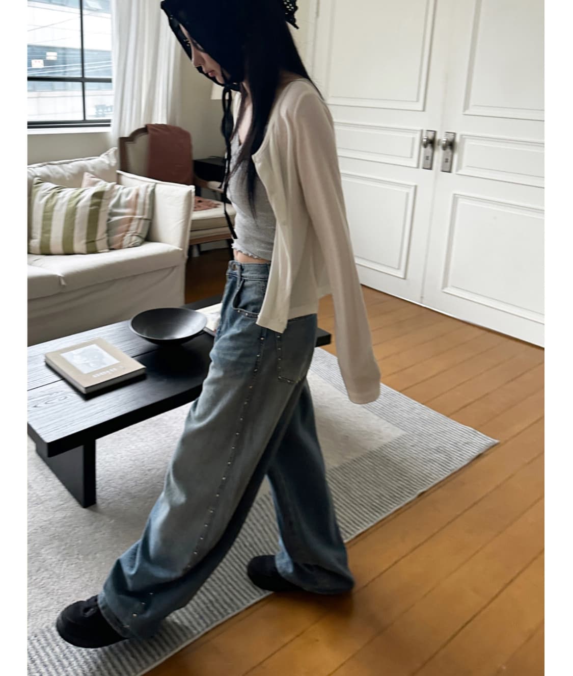 원가 4.9 프롬뮤즈 스터드 데님 상품이미지1