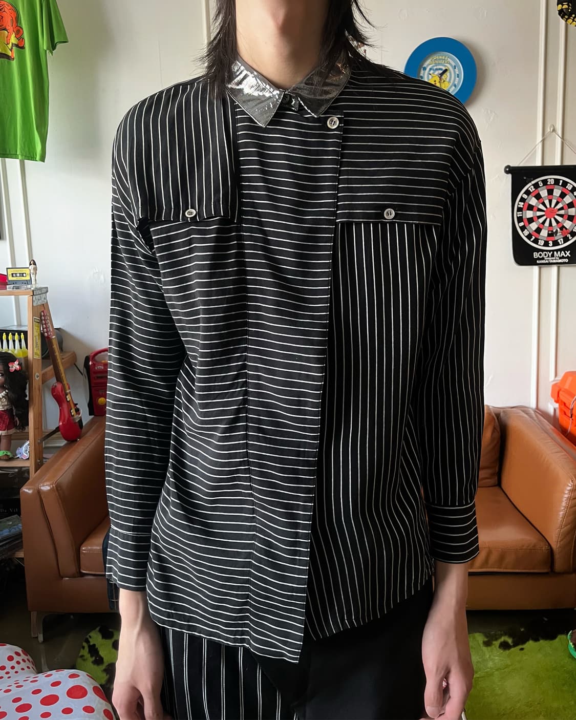 Japanese Vintage Gothic Stripe Shirt 상품이미지3